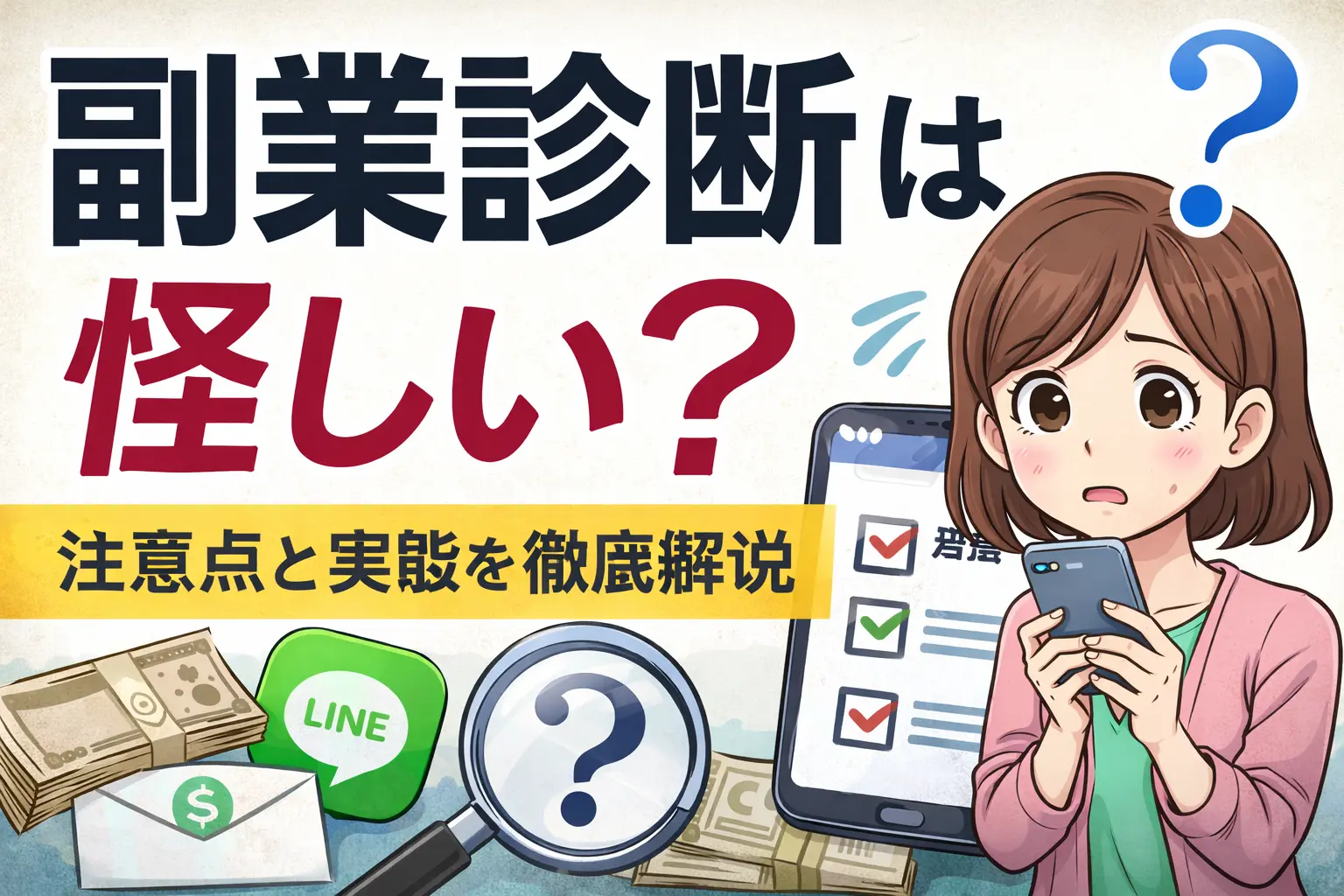副業診断は怪しい？稼げるのか実態を解説。仕組みや注意点、口コミをもとに初心者が気をつけるべきポイントをわかりやすく紹介します。安全な副業の選び方も解説。