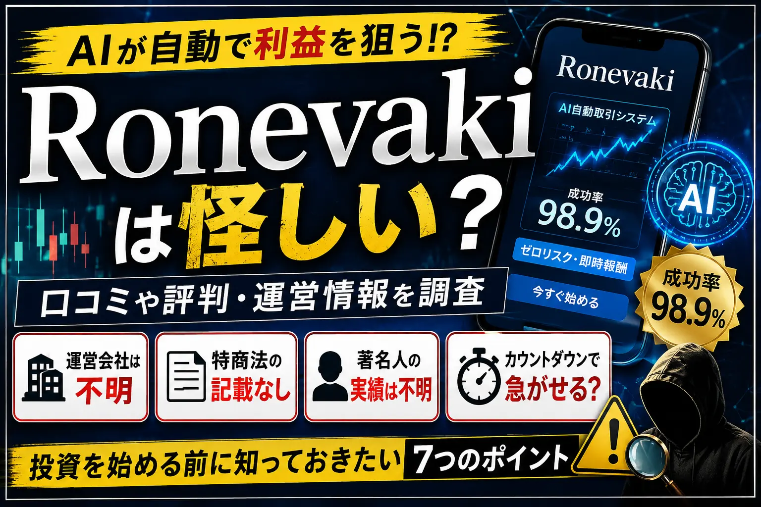 Ronevakiの口コミや評判、運営情報について調査したイメージ