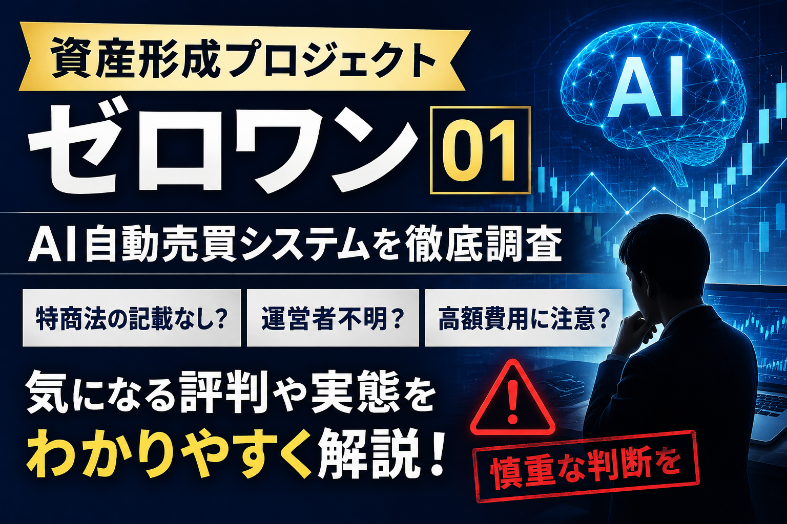 資産形成プロジェクトゼロワンの口コミや料金を調査したイメージ