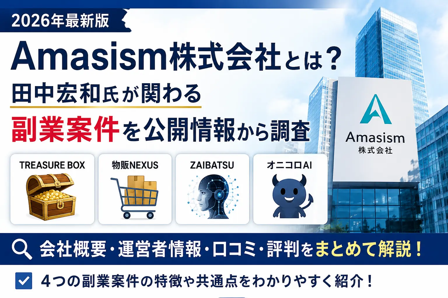Amasism株式会社と田中宏和氏について公開情報を調査