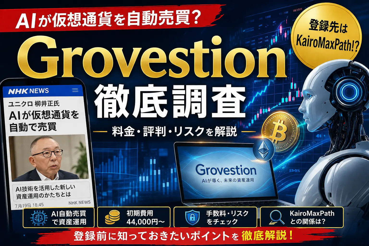Grovestion（グローベスション）のAI投資サービスを調査したイメージ