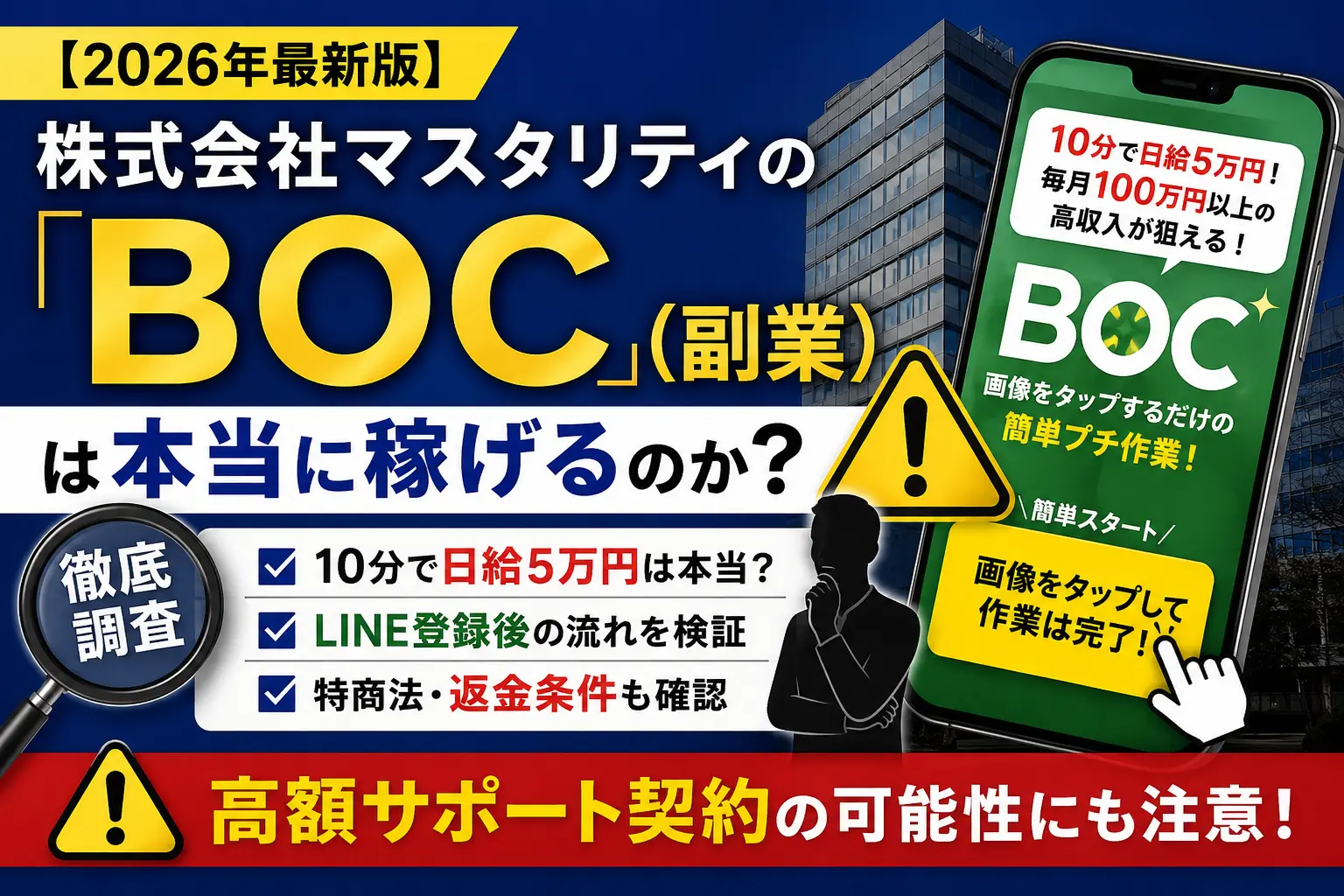 株式会社マスタリティが案内するBOCについて公開情報を調査したイメージ