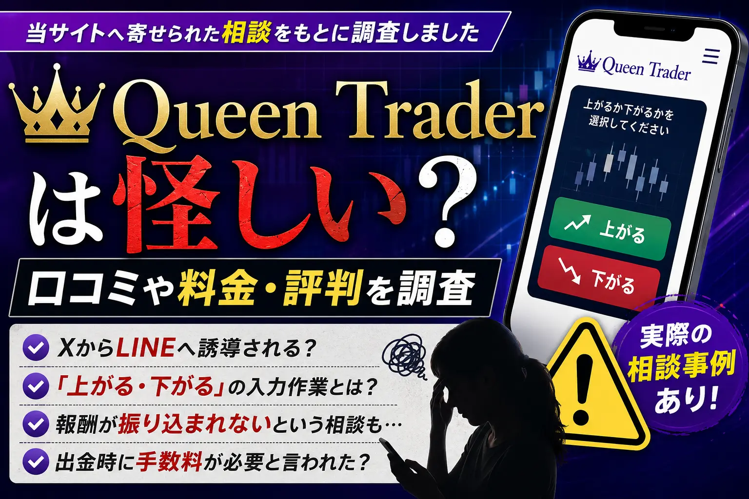 Queen Traderの口コミや料金、評判を調査した記事のアイキャッチ画像