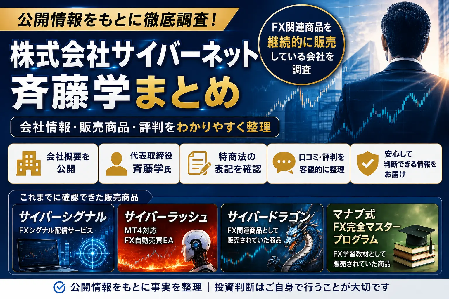 株式会社サイバーネットと斉藤学氏について公開情報を調査したイメージ