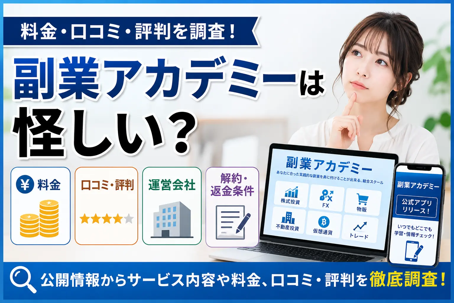 副業アカデミーは怪しい？料金・口コミ・評判を調査
