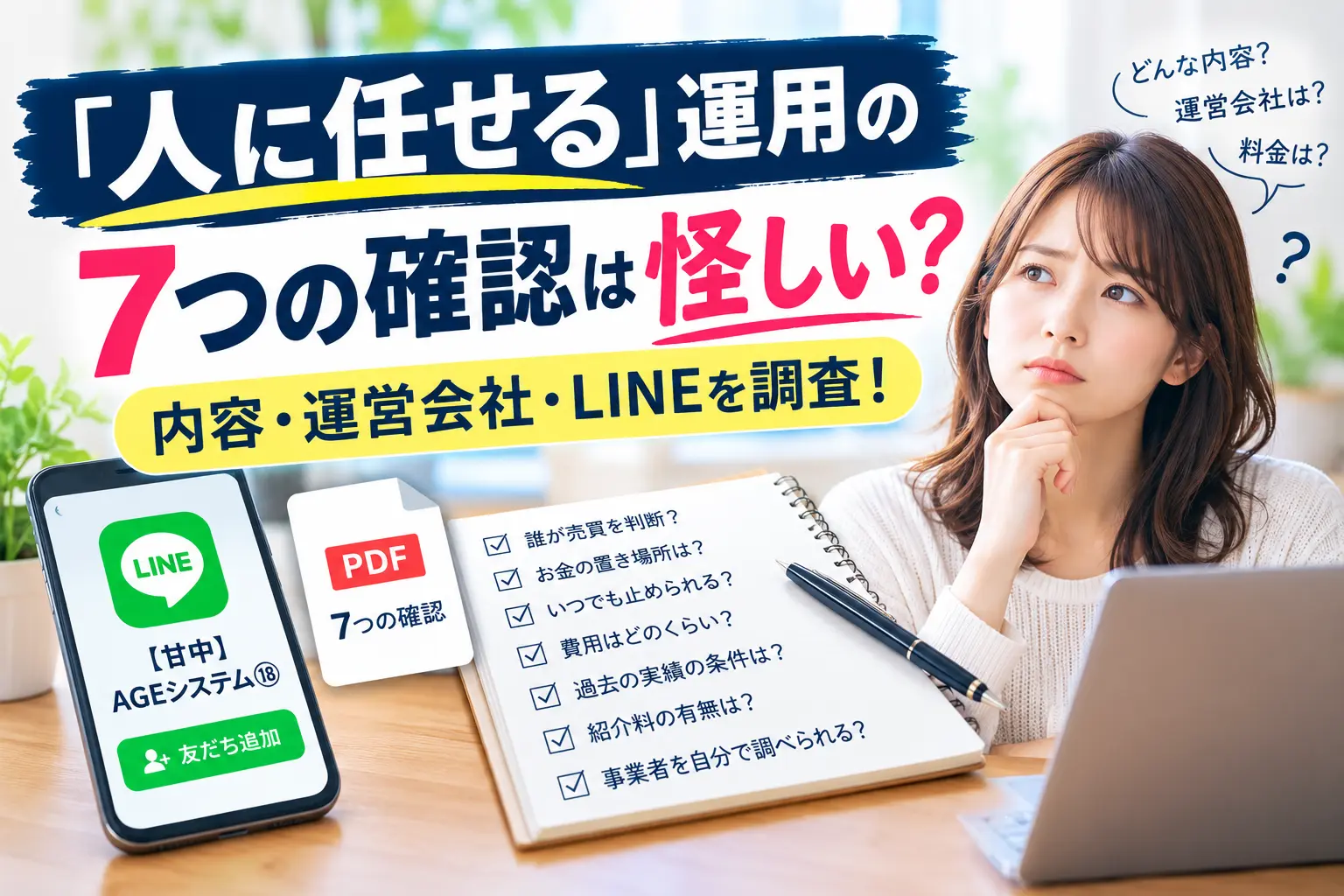 「人に任せる」運用を選ぶ前の7つの確認を調査