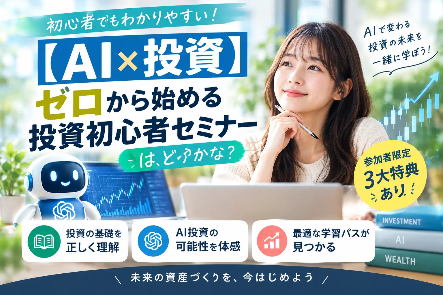 AI×投資ゼロから始める投資初心者セミナーの内容・料金・運営会社を調査