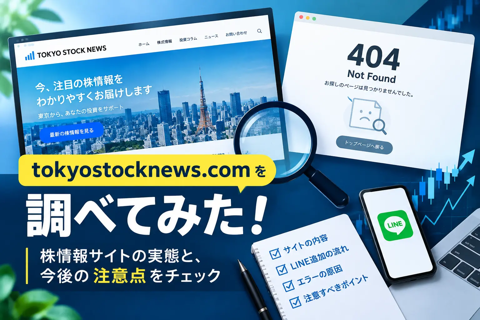 Tokyo Stock Newsの無料株プレゼントと投資情報を調査するイメージ